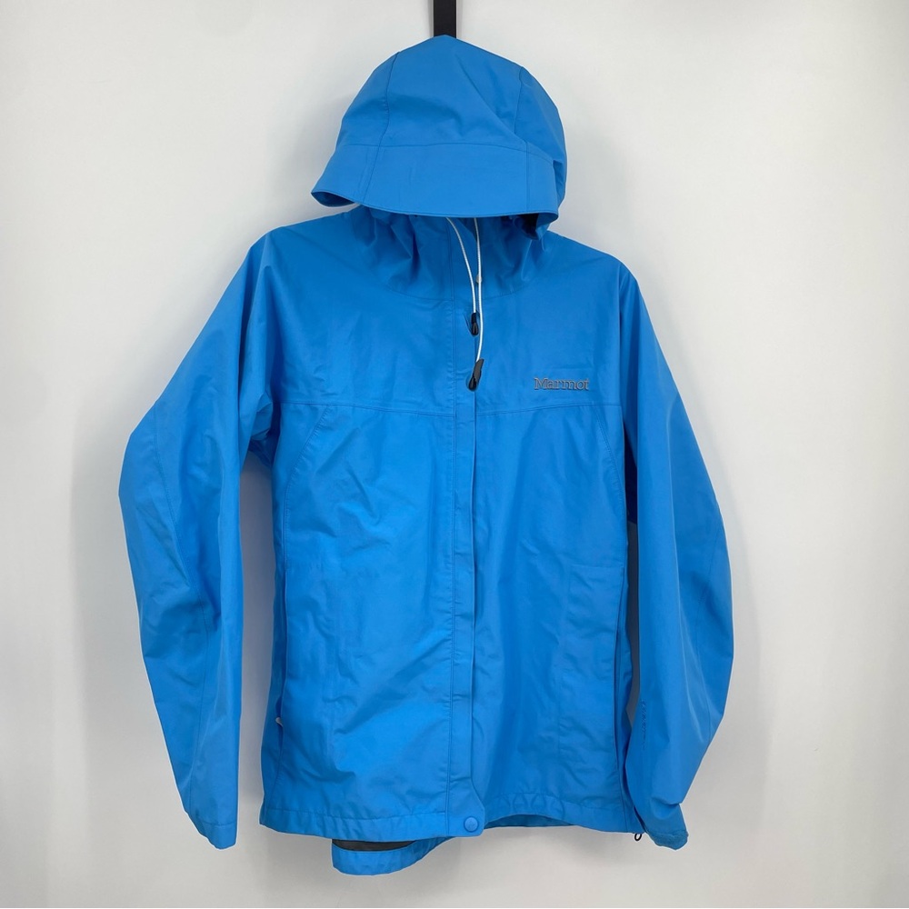 Marmot: Gore-Tex Pac-lite Rain Jacket:  Men’s Large Full Zip Hooded: Blue